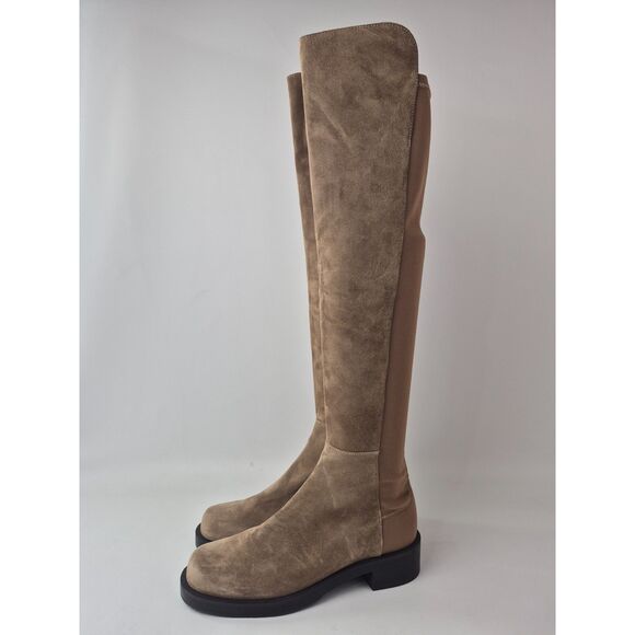 Stuart Weitzman Women's Khaki 50/50 5050 Bold Suede Over-the-Knee Boots Size 6.5 - Picture 2 of 7
